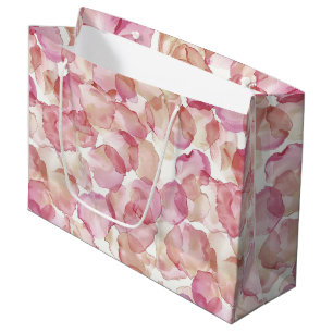 Sacola Para Presentes Grande Pétalas de Rosa Rosa Romântica Chuveiro Nupcial Fl