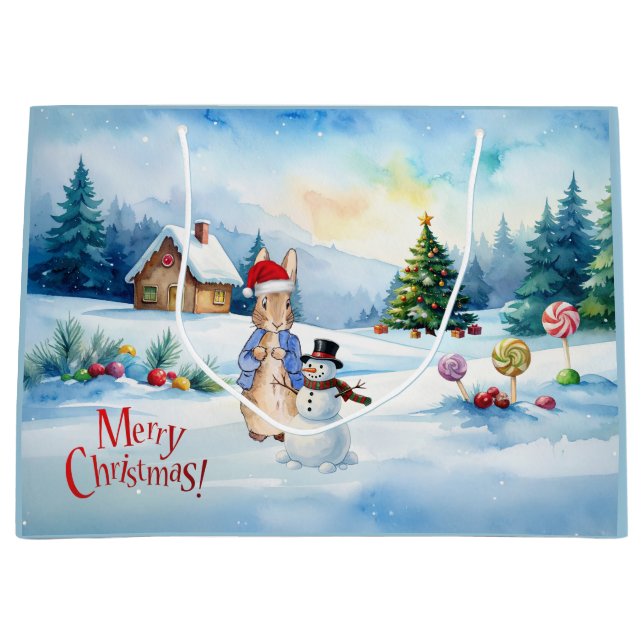 Sacola Para Presentes Grande Peter, a casa de pão Ginger (Frente)