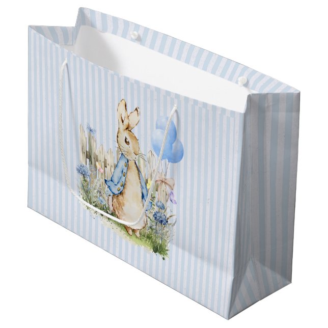 Sacola Para Presentes Grande Peter Rabbit Baby Boy Personalizado (Frente inclinada)
