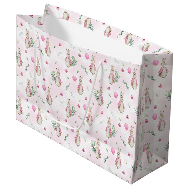 Sacola Para Presentes Grande Peter Rabbit Pink (Frente inclinada)