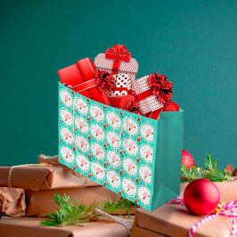 Sacola Para Presentes Grande Pickleball Ogee de Natal em papais noeis