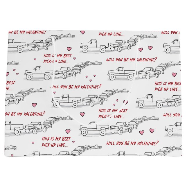 Sacola Para Presentes Grande Pickup Line Namorados Engraçado Lover (Frente)