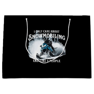 Sacola Para Presentes Grande Pilotagem de Moto de Neve Engraçada