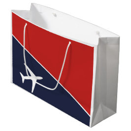 Sacola Para Presentes Grande Piloto de avião de avião de avião branco Funky