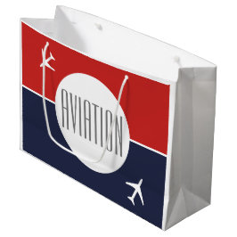 Sacola Para Presentes Grande Piloto de avião de avião de avião branco Funky