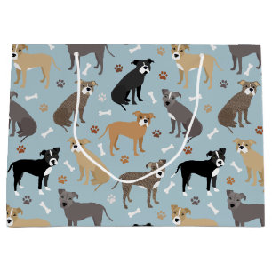 Sacola Para Presentes Grande Pinças e ossos de Pitbull