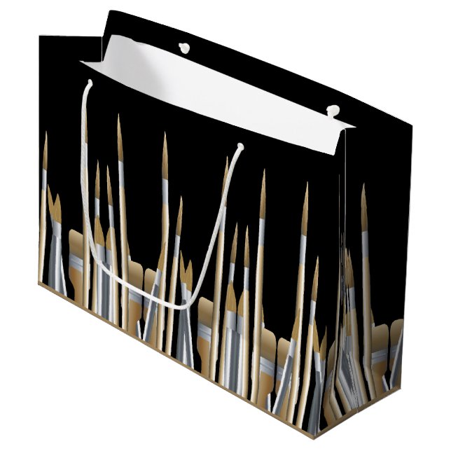 Sacola Para Presentes Grande Pincéis de artistas de arte fina B (Frente inclinada)