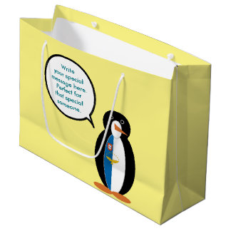 Sacola Para Presentes Grande Pinguim Falante Açoriana Personalizada 