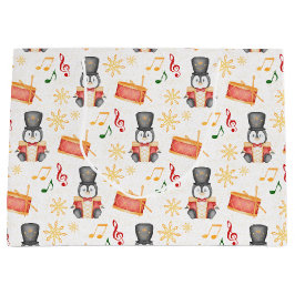 Sacola Para Presentes Grande Pinguim Pingueiro Noivo de Natal Vermelho