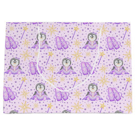 Sacola Para Presentes Grande Pinguim-Pinto-de-Açúcar de Natal