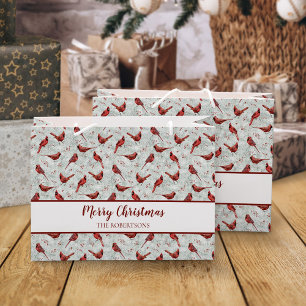 Sacola Para Presentes Grande Pinheiro de Natal dos Cardinhos Vermelhos Personal