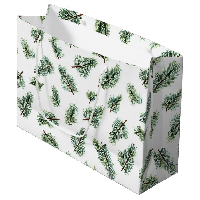 Sacola Para Presentes Grande Pinheiro de Natal Verde (Frente inclinada)