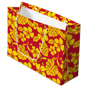 SACOLA PARA PRESENTES GRANDE PINK BIKINI (VERMELHO/DOURADO)