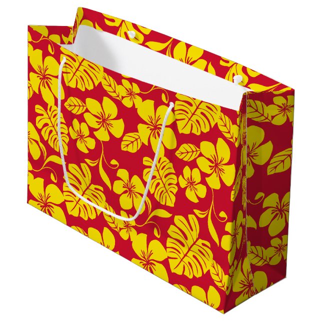 SACOLA PARA PRESENTES GRANDE PINK BIKINI (VERMELHO/DOURADO) (Frente inclinada)