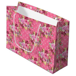 SACOLA PARA PRESENTES GRANDE PINK E PURPLE CAIXAM FLORES DO OUTONO