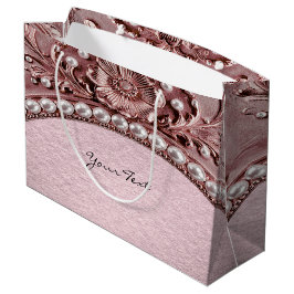 Sacola Para Presentes Grande Pink Flower Gift Bag