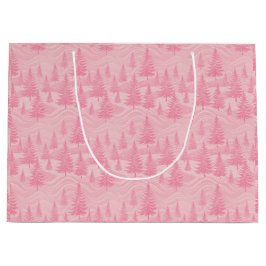 Sacola Para Presentes Grande Pink Forest Christmas