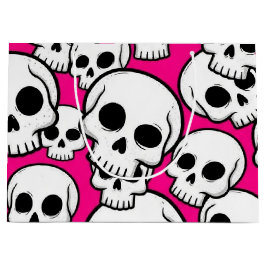 Sacola Para Presentes Grande Pink Skull Pattern Gift Bag