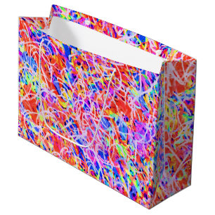 Sacola Para Presentes Grande Pintura de abstrato colorida e cômoda