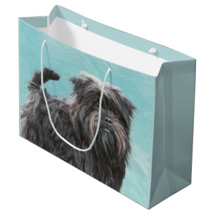 Sacola Para Presentes Grande Pintura de Affenpinscher - Arte de Cachorro Origin