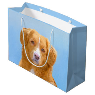 Sacola Para Presentes Grande Pintura de Cachorro de Retriever com Tolerância a