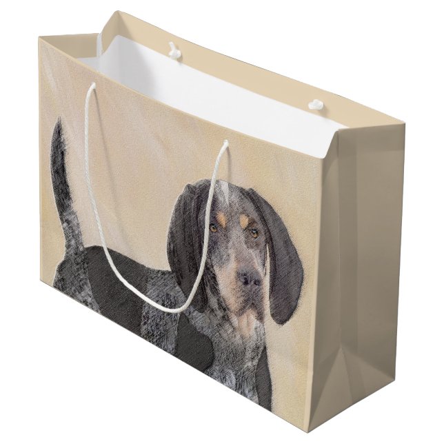 Sacola Para Presentes Grande Pintura de Conhound Bluetick - Ar Cachorro Origina (Frente inclinada)