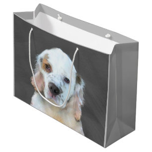 Sacola Para Presentes Grande Pintura de Espanhol Clumber - Arte de Cachorro Ori