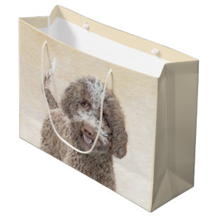 Sacola Para Presentes Grande Pintura De Lagotto Romagnolo - Arte De Cão Origin