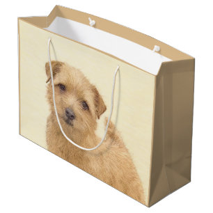 Sacola Para Presentes Grande Pintura de Norfolk Terrier - Arte de Cachorro Orig