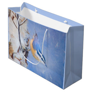Sacola Para Presentes Grande Pintura De Pássaros Original De Raça Vermelha