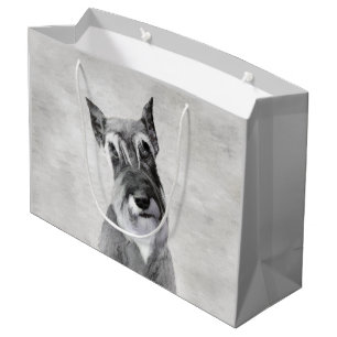 Sacola Para Presentes Grande Pintura de Schnauzer (Giant) - Arte Canina