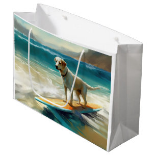 Sacola Para Presentes Grande Pintura de Surf na Praia do Pastor da Anatólia