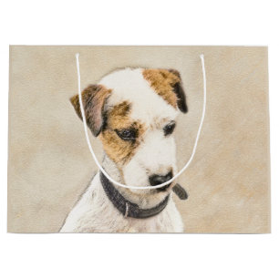 Sacola Para Presentes Grande Pintura do Parson Jack Russell Terrier - Arte Cani