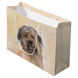 Sacola Para Presentes Grande Pintura em Pastor Pirenéus - Arte Cachorro Origina