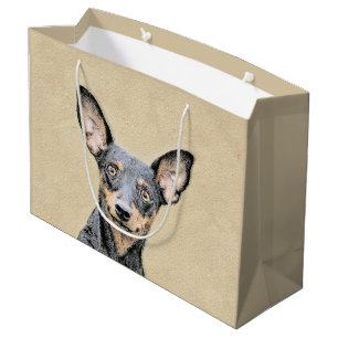 Sacola Para Presentes Grande Pintura Miniatura Pinscher Pintura Cachorra Origin
