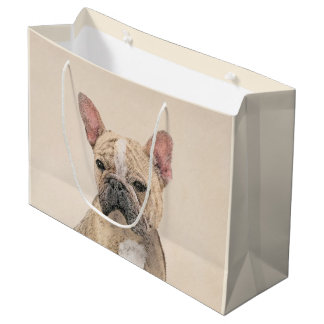 Sacola Para Presentes Grande Pintura para o Bulldog Francês (Sable) - Fita Orig