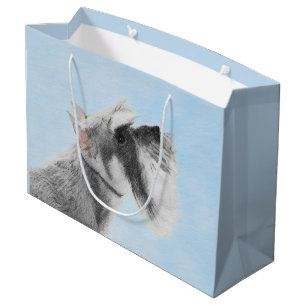 Sacola Para Presentes Grande Pintura Schnauzer (Giant, Standard) - Arte Canina