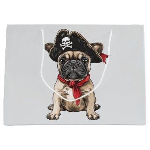 Sacola Para Presentes Grande Pirata - Crânio do Bulldog Francês