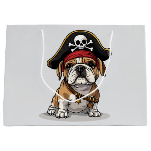Sacola Para Presentes Grande Pirata Inglesa Crânio Crossbones