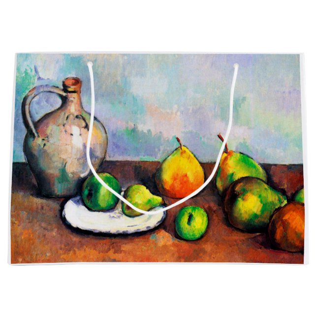 Sacola Para Presentes Grande Pitcher e Fruta, Paul Cezanne (Frente)