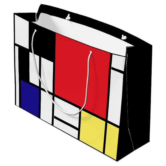 Sacola Para Presentes Grande PixDezines modrian/abstrato (Verso inclinado)