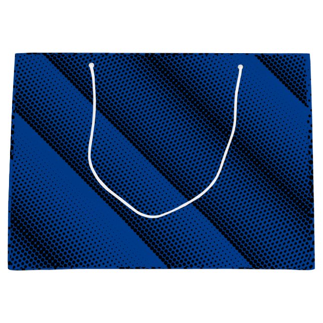 Sacola Para Presentes Grande Pixel Padrão 08.B.w Azul BG (Frente)