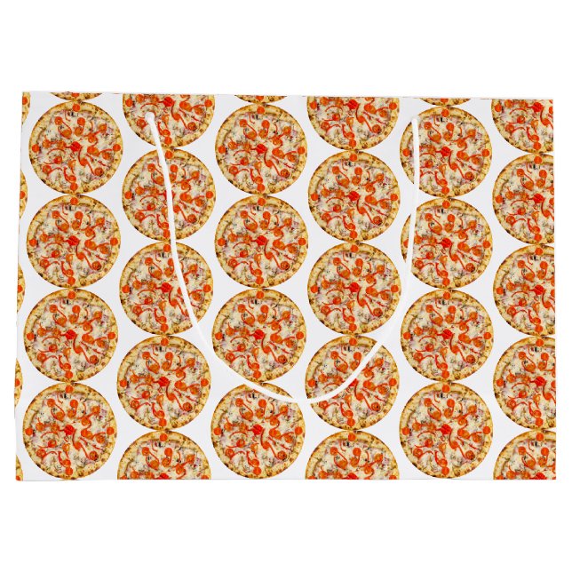 Sacola Para Presentes Grande Pizza (Verso)