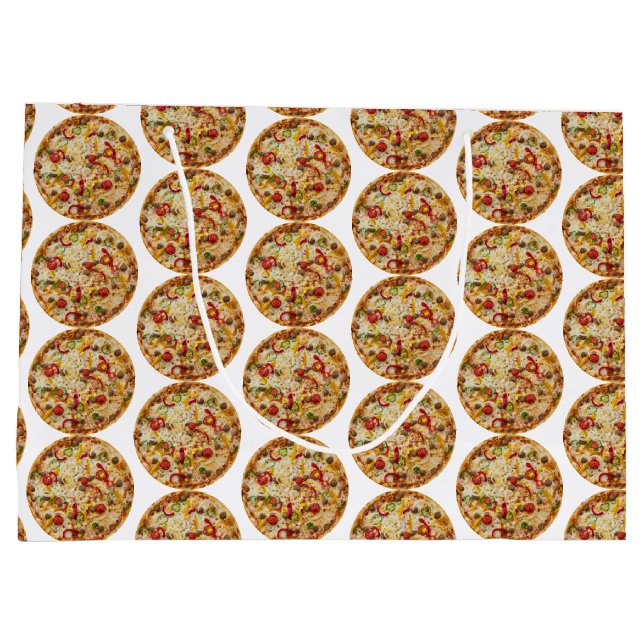Sacola Para Presentes Grande Pizza (Verso)