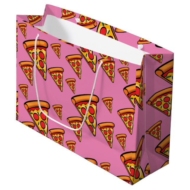 Sacola Para Presentes Grande Pizza Friday Design - Saco do presente - Grande (Frente inclinada)