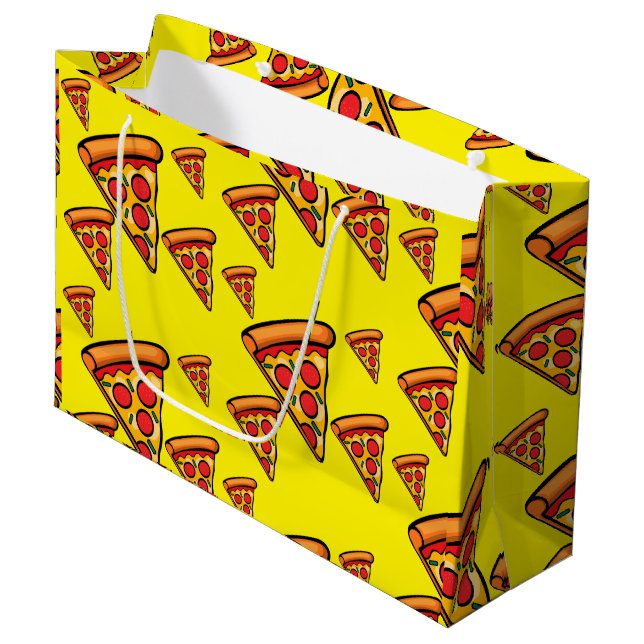 Sacola Para Presentes Grande Pizza Friday Design - Saco do presente - Grande (Frente inclinada)