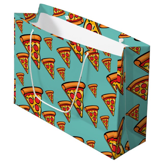 Sacola Para Presentes Grande Pizza Friday Design - Saco do presente - Grande (Frente inclinada)