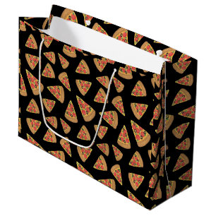 Sacola Para Presentes Grande Pizza Party Pepperoni Novelty Black