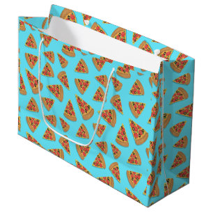 Sacola Para Presentes Grande Pizza Party Pepperoni Novelty Blue Large Gift Bag