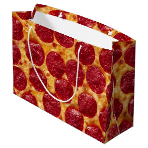 Sacola Para Presentes Grande pizza pepperonis